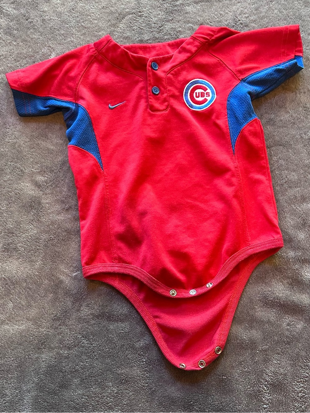 Y2K Nike Red and Blue Baseball Onsie Size 24 months